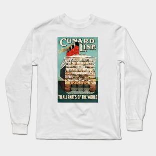 Cunard Line Cruise Liners - Vintage Travel Long Sleeve T-Shirt